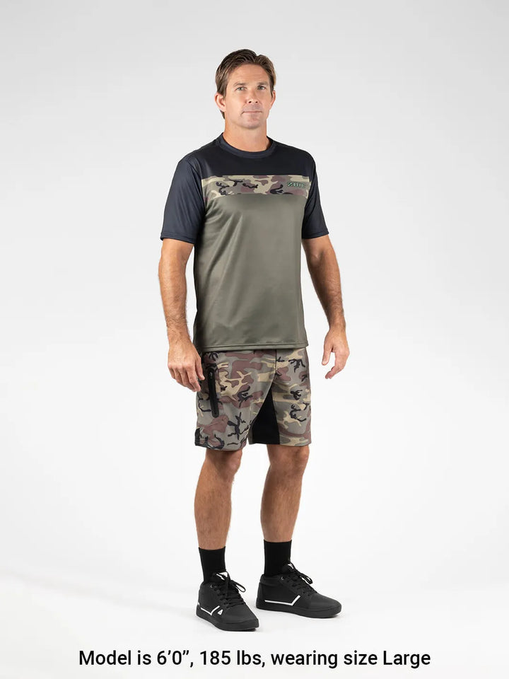 Green Camo Ether 9 Camo Shorts#color_green-camo