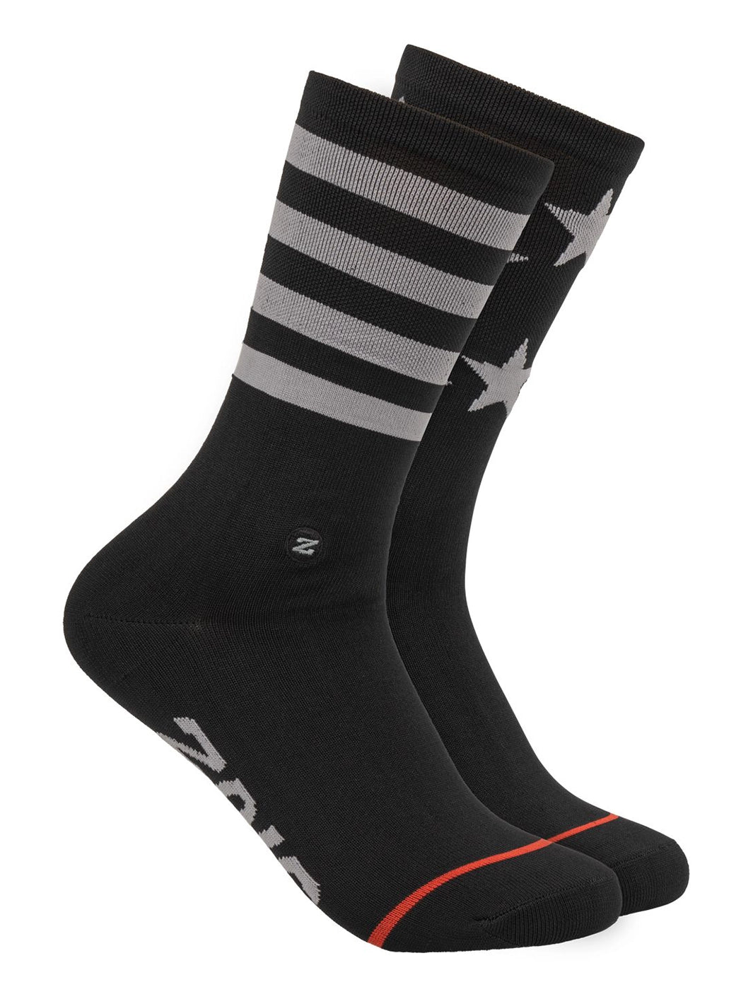 Black/Grey Stars n Stripes Socks#color_black-grey